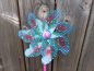 Preview: Windrad * 17 cm * Holzstil und -kugel handbemalt * Gartenstecker * Kinder * Deko * Blumen